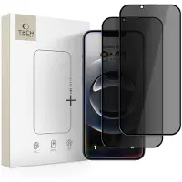 Tech-Protect iPhone 17e/16e/14/13/13/13 Pro Glass Spy+ yksityisyyden Panssarilasi - 2 kpl. - Musta
