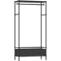 Songmics Vaatehylly laatikoilla, 40 x 90 x 180 cm, musta
