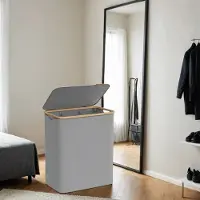 Hobby Hall Pyykinkori, 60x38.5x70.5 cm, kyyhkynharmaa, Pesukorv, 3 sektsiooniga pesukorv, 60 x 38,5 x 70,5 cm, tuhahall