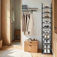 Songmics Kenkäteline, 33x33x173 cm, Musta
