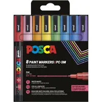 Posca Hienokärkinen Kimaltava Värikynä 8 Kpl (401661)
