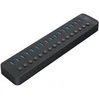 ORICO CT2U3-16AB 16x USB-A 3.0 -keskitin kytkimillä - musta