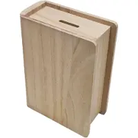 Hobbygroep Wooden Money Box Book Shape Paulownia