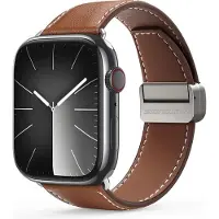 DUX Apple Watch (42/44/SE/45/46/49mm) YA M-Buckle -nahkahihna - ruskea