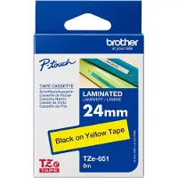 Brother tz651 24 black on yellow
