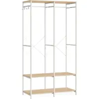 Songmics Avoin vaatekaappi 40x94,5x180cm, valkoinen/vaaleanruskea