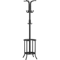 Songmics Naulakko, 12 Koukkua, 175 Cm, Vapaasti Seisova, Musta, Rcr011b01