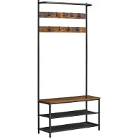 Vasagle Vaatenaulakko, , 32,2 x 84 x 180 cm, vintage ruskea-musta.