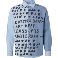 Scotch & Soda Relaxed-Fit Letters Poplin Shirt - Blue - S