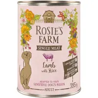 Rosie's Farm 6x395g Single Meat Adult lammas & riisi koiran märkäruoka