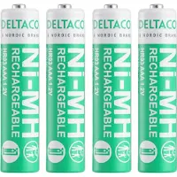 Deltaco – Ultimate Ni-Mh rechargeable, LR03/AAA size, 750mAh, 4-pack(SG) (ULT-SG-NH750AAA-4P)