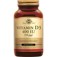 Solgar - D3-vitamiini (kolekalsiferoli) 10 µg (400 IU) (250 kapselia)