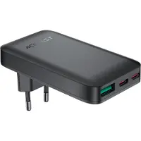 Acefast A100 65W GaN 2 USB-C+ USB-A ultra cienka - czarna