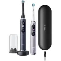 Oral-B iO Series 9 Duo Pack -sähköhammasharja, 2 kpl, Black Onyx/Rose Quartz