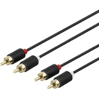 Deltaco Audio cable, 2xRCA-2xRCA, 2.0m / MM-110-K / 00170002 (00170002)