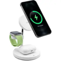 Puro Mag Station 3-in-1 langaton laturi jalustalla - MagSafe-yhteensopiva - 15W - Valkoinen