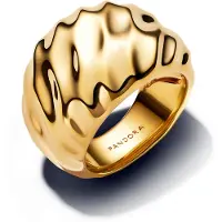 Pandora Rippled 14K Gold-Plated Ring - Gold - 58