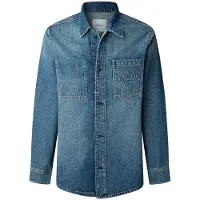 Pepe Jeans for man. PM309081 Weston blue shirt (L), Casual, Cotton, Long sleeve
