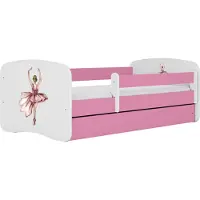 Kocot Kids Lastensänky ilman patjaa, laatikolla BabyDreams Pink dancer, 140x70 cm, pinkki