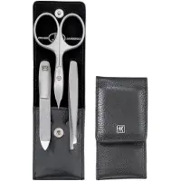 Zwilling Premium -manikyyrisetti 3-osainen, yhdistelmäkynsileikkurit nahkakotelo, musta Manikyyrisetti 1 kpl