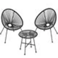 Hobby Hall Parvekekalustesetti, 50,5 cm d x 52 cm K, 64 x 65 x 77 cm, Musta, Patio mööblikomplekt, rõdumööbli 3-osaline komplekt, 64x65x77 cm, must