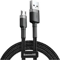 Baseus Cafule USB-Micro USB -kaapeli 2.4A 1m (Harmaa-Musta)