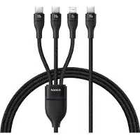 Baseus Cable Flash Series 3-in-1 Fast Charging Data Cable (Type-C to Lightning + Type-C + Type-C), 100W, 1.5m Black (P10377502111-00)