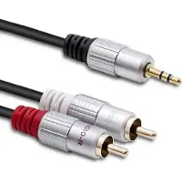 Qoltec 2x Rca - Mini Jack 3,5 mm 1 m äänikaapeli Hi-fi Tv
