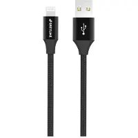 GreyLime Punottu USB-A / Lightning-kaapeli - MFi-sertifioitu - 1m - musta
