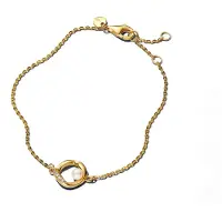 Pandora 14K Gold-Plated Bracelet With Treated White Freshwater Cultured Pearl And Clear Cubic Zirconia - Gold - 16 CM