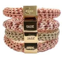 Dark Fat Hair Ties Combo Rose Quartz Mix 4 kpl