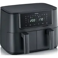 Severin Air-Fryer Dual 2x FR 2463 4 litraa Musta