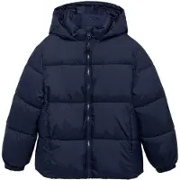 Mango Hood Puffer Coat - Navy - 116