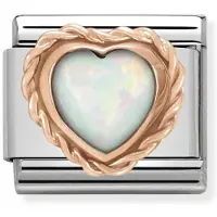 Nomination Classic 430509/22 heart rich white opal pala