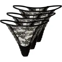 Lindex Brief Jennie Lace Thong 3 Pack - Black - L