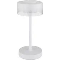 Globo Lighting Led pöytävalaisin Belinda, Valkoinen/opaali, Olohuone/ruokailutila, Lasi