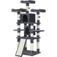 Feandrea Cat Tree, Iso Cat Tower, 170cm, Smoky Grey Pct18Gyz
