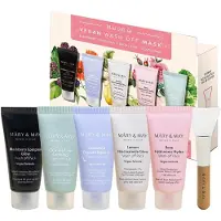 MARY & MAY Vegaaninen pesuvalmis kasvonaamiosetti + sivellin - 5 x 30 g