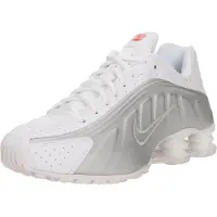 Nike Matalavartiset tennarit 'Shox R4' hopeanharmaa / punainen / valkoinen