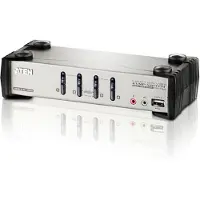 Aten – KVM switch, 1 console controls 4 computers, USB, 2 additional USB ports, OSD (CS1734B-AT-G)