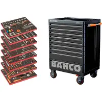 Bahco työkaluvaunu 1477K9, musta, 9 laatikkoa ja 319 työkalua