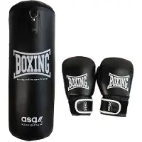 ASG Junior Boxing Bag - 15 Kg. (Gloves + Bag) Black/White