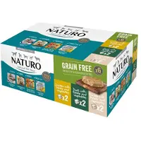 Naturo | Aikuisille - Viljaton | 400 g:n rasia - Erilaisia makuja sisältävä pakkaus - 6 x 400 g