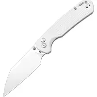 CJRB Pyrite Light J1945G-GY Stonewashed S90V, White FRN, pocket knife