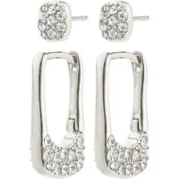 Pilgrim Instant Earrings 2-In-1 Set, Silver-Plated - Silver - ONE SIZE