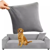 Ruhhy Elastinen veluuri harmaa kulmasohvan päällinen 190-230 cm