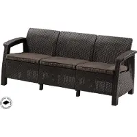 Allibert Puutarhasohva Corfu Love Seat Max, musta/harmaa