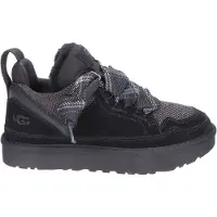 Ugg for woman. 1144032 Black Lowmel leather sneakers (41), Flat, Suede, Laces, Casual