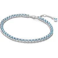 Pandora Timeless tennis hopearannekoru kimalteleva vaaleansininen 591469C03-18