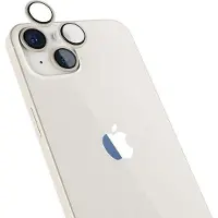EPICO Aluminium Lens, iPhone 14 / 14 Plus -kameran linssinsuoja, Starlight